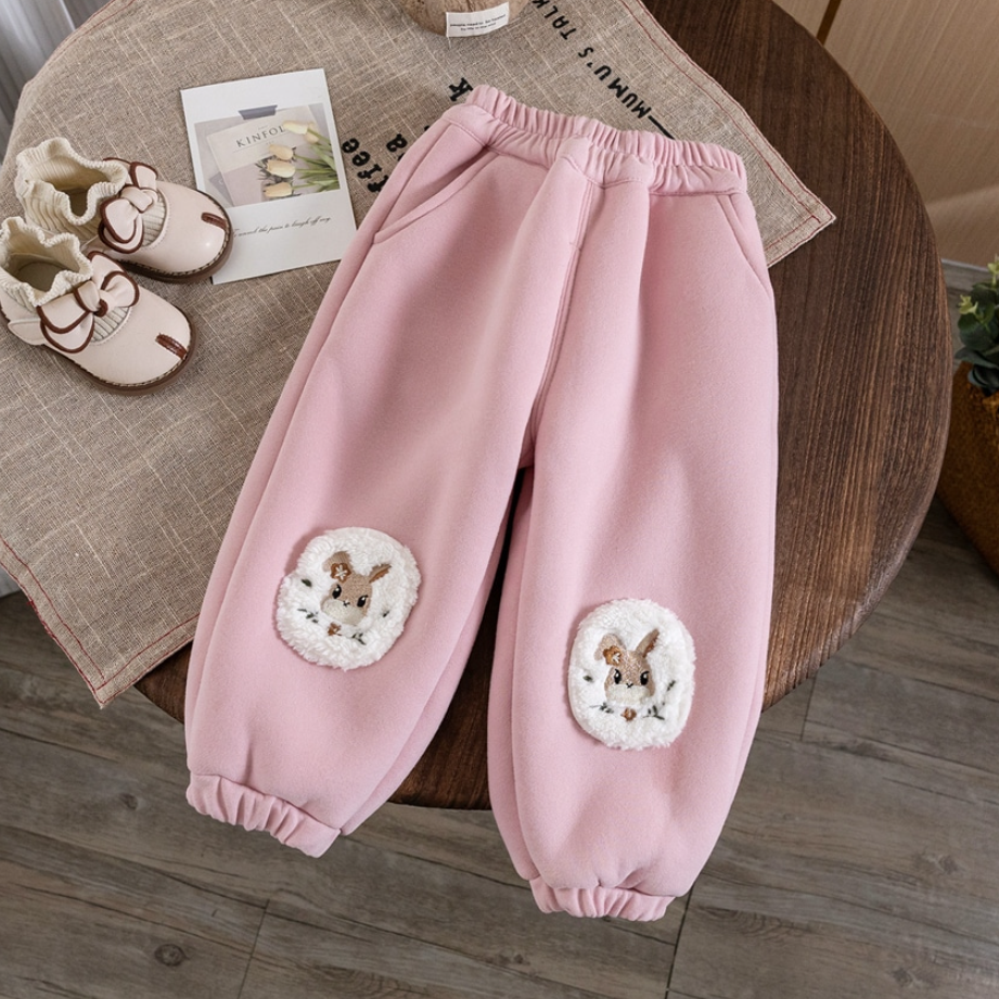 Cozy Rabbit Knee Patch Fleece Pants (Kids/Toddler)