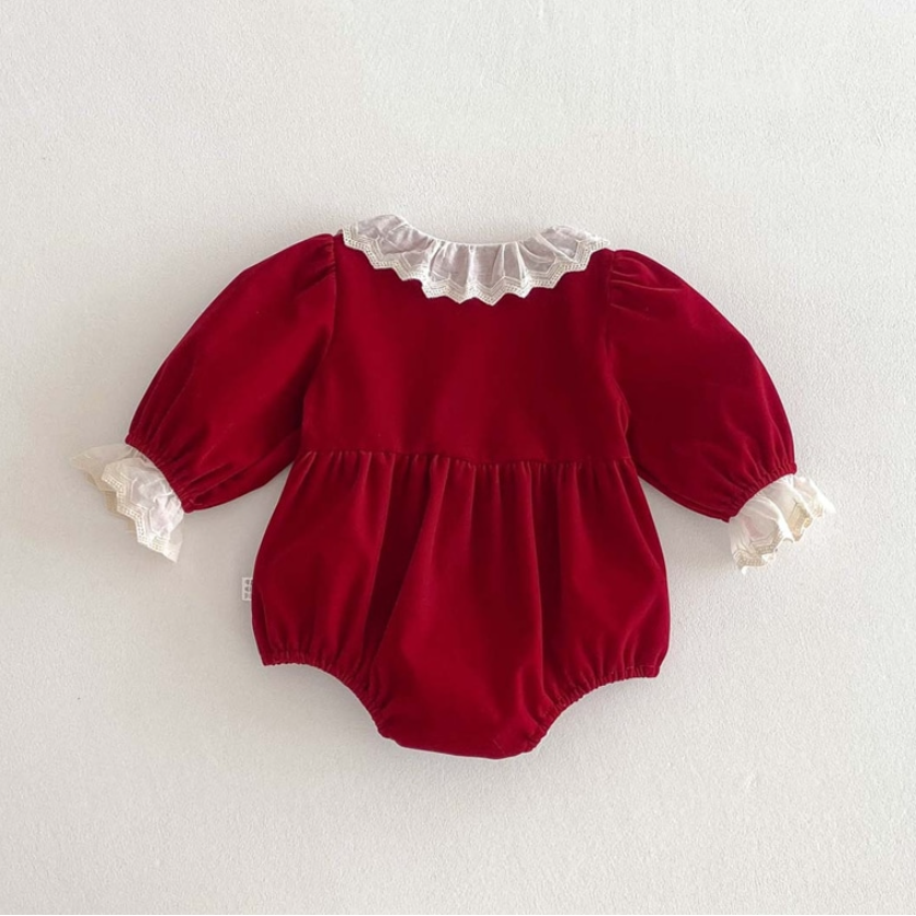 Elegant Ruby Lace Romper & Dress