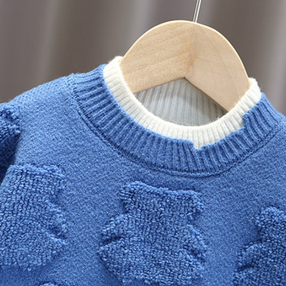 Textured Bear Appliqué Knit Sweater (Kids/Junior)