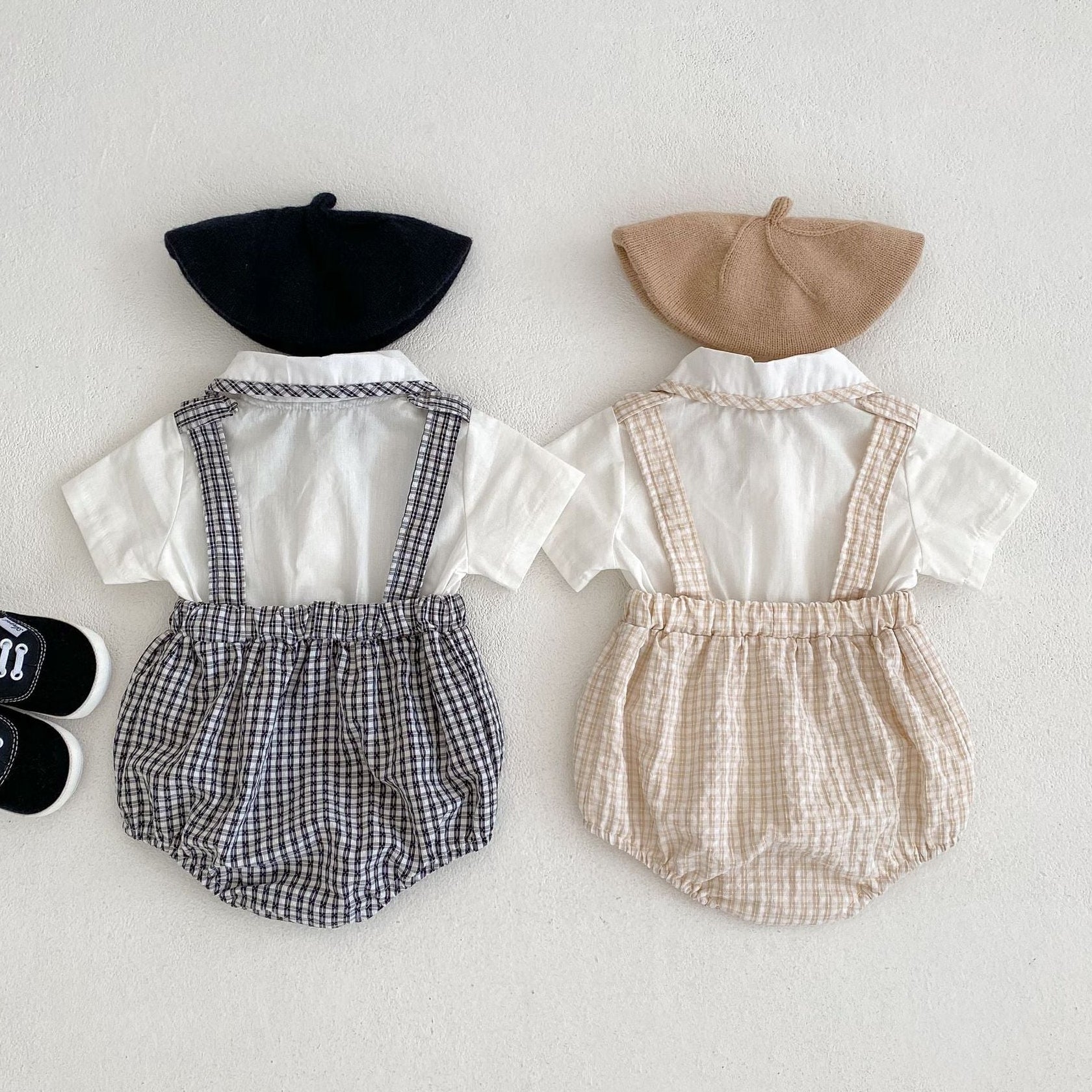 Dapper Check Bowtie Romper