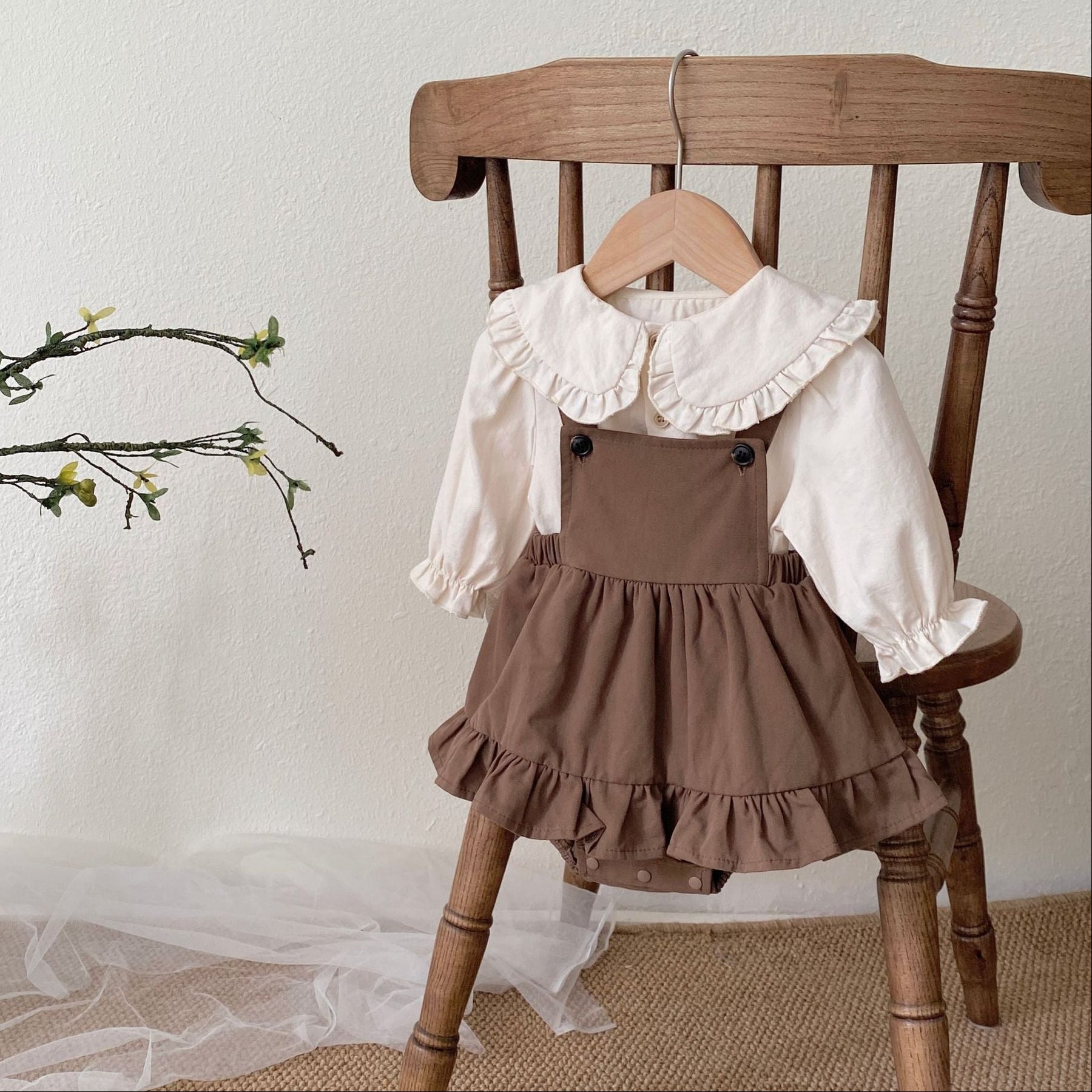 Classic Ruffle Overall Set (Dress & Trousers)