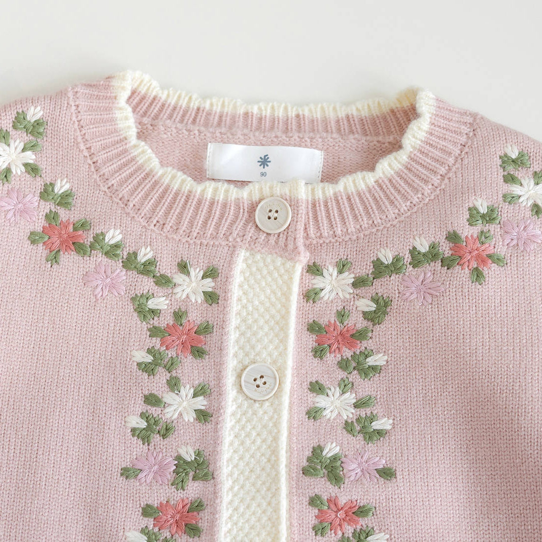 Embroidered Flower Pocket Cardigan