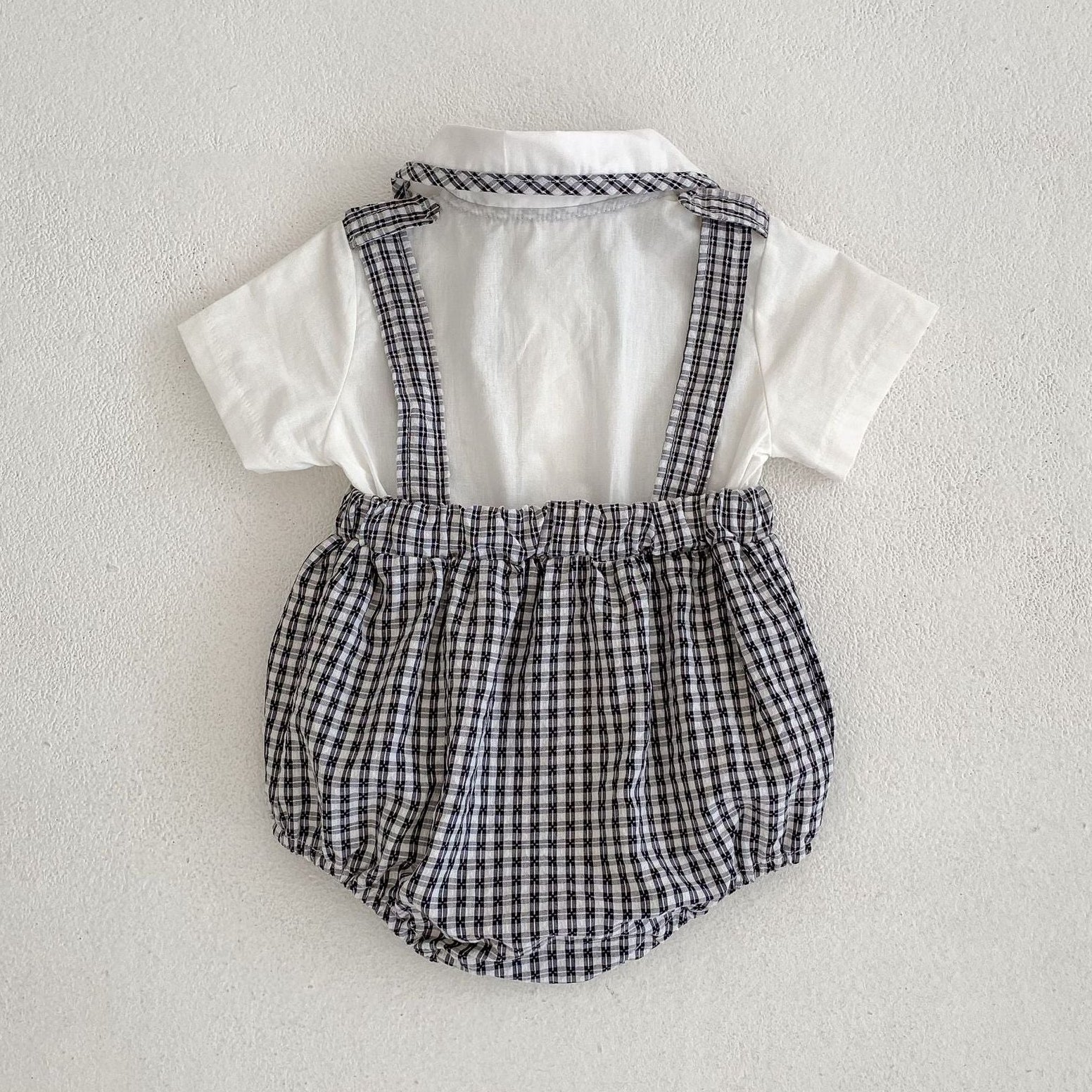 Dapper Check Bowtie Romper